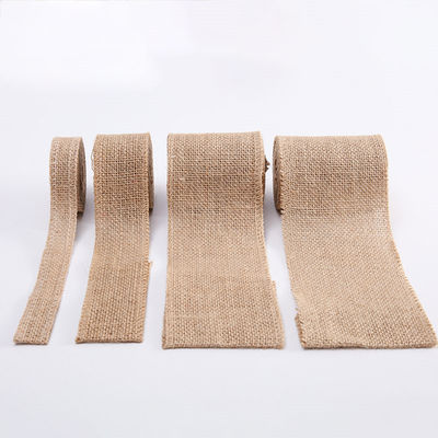 10 Yards Jute Burlap Ribbon Plain Tecido Cut Edge Burlap Ribbon de Natal