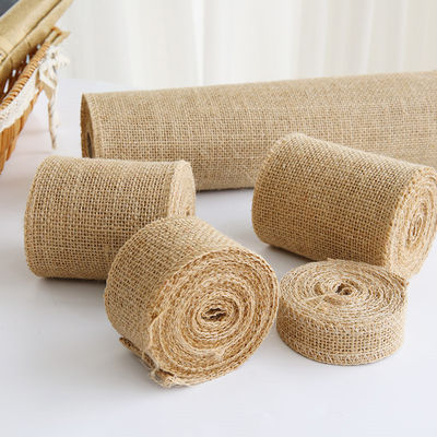 10 Yards Jute Burlap Ribbon Plain Tecido Cut Edge Burlap Ribbon de Natal