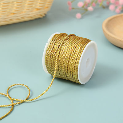3 fios 2mm-10mm Polyester Nylon Cordel Fio de Ouro Misturado Para Pulseira