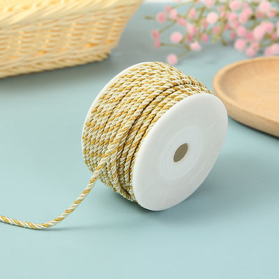 3 fios 2mm-10mm Polyester Nylon Cordel Fio de Ouro Misturado Para Pulseira