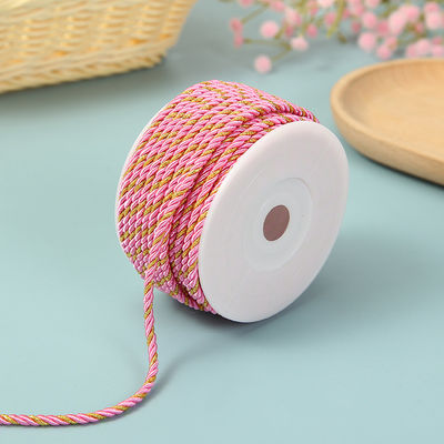 3 fios 2mm-10mm Polyester Nylon Cordel Fio de Ouro Misturado Para Pulseira