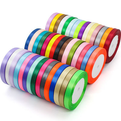 Single Face assorted Polyester Nylon Satin Ribbon 100 Yards 3mm-10mm