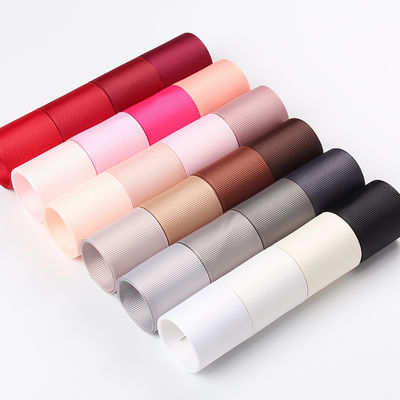3mm-100mm Solid Assorted Color Polyester Grosgrain Ribbon para embrulho de presentes e artesanato DIY