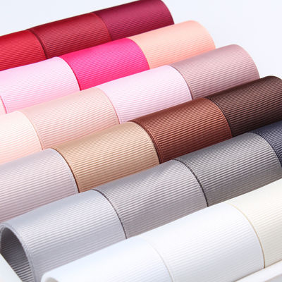 3mm-100mm Solid Assorted Color Polyester Grosgrain Ribbon para embrulho de presentes e artesanato DIY
