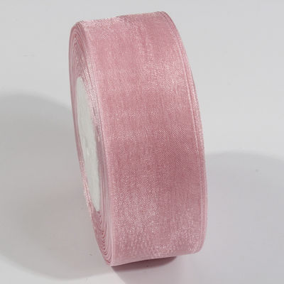 2.5cm fita de organza de poliéster para arcos de bricolage ou decoração de casamento ou embrulho de bolo