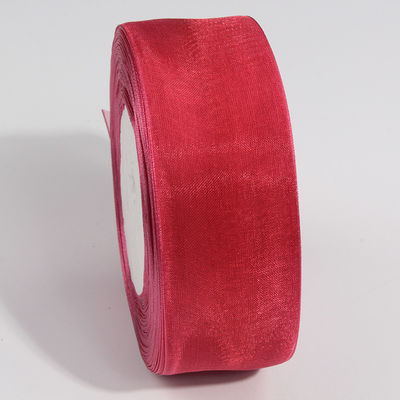 2.5cm fita de organza de poliéster para arcos de bricolage ou decoração de casamento ou embrulho de bolo