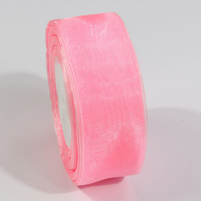 2.5cm fita de organza de poliéster para arcos de bricolage ou decoração de casamento ou embrulho de bolo