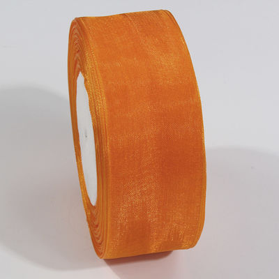 2.5cm fita de organza de poliéster para arcos de bricolage ou decoração de casamento ou embrulho de bolo