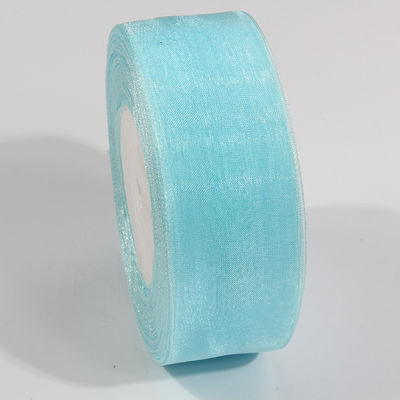 2.5cm fita de organza de poliéster para arcos de bricolage ou decoração de casamento ou embrulho de bolo