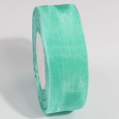 2.5cm fita de organza de poliéster para arcos de bricolage ou decoração de casamento ou embrulho de bolo