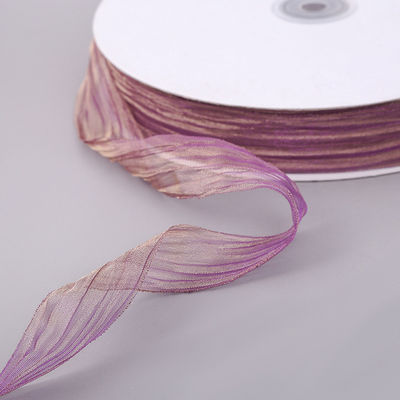 Embalagem de presentes 25mm Organza Coréia 2,5cm Sheer Wired Ribbon