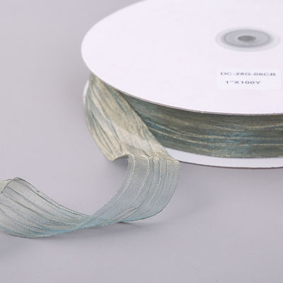 Embalagem de presentes 25mm Organza Coréia 2,5cm Sheer Wired Ribbon