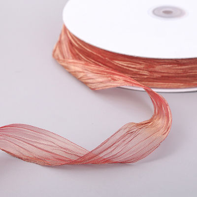 Embalagem de presentes 25mm Organza Coréia 2,5cm Sheer Wired Ribbon