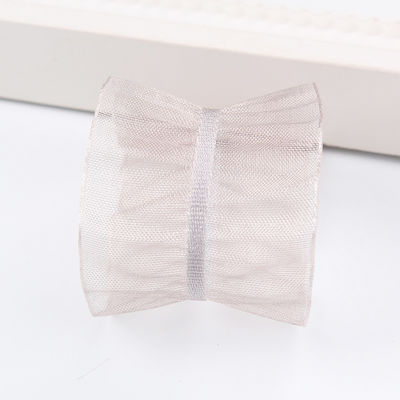 25mm de borda 38mm de rugas fita de organza de poliéster para faixa de cabelo DIY