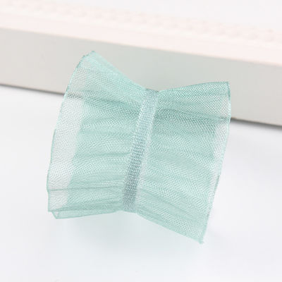 25mm de borda 38mm de rugas fita de organza de poliéster para faixa de cabelo DIY