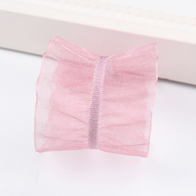 25mm de borda 38mm de rugas fita de organza de poliéster para faixa de cabelo DIY