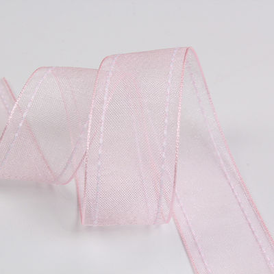 25 mm de borda de poliéster com 38 mm de bordas costuradas para embalagem de flores
