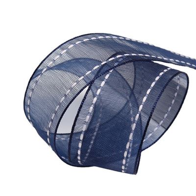25 mm de borda de poliéster com 38 mm de bordas costuradas para embalagem de flores