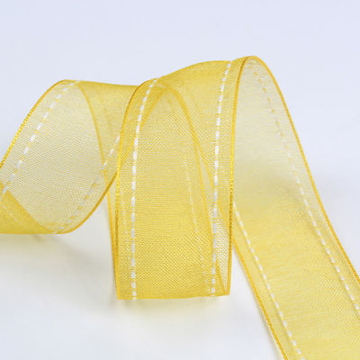 25 mm de borda de poliéster com 38 mm de bordas costuradas para embalagem de flores