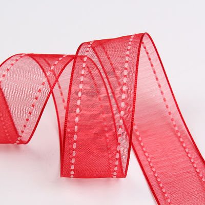 25 mm de borda de poliéster com 38 mm de bordas costuradas para embalagem de flores