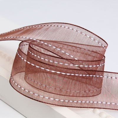 25 mm de borda de poliéster com 38 mm de bordas costuradas para embalagem de flores