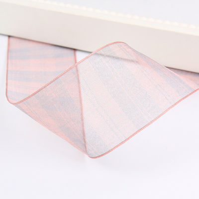 Faixa de organza de poliéster de 6mm-38mm para embalagem de presentes de chocolate de flores