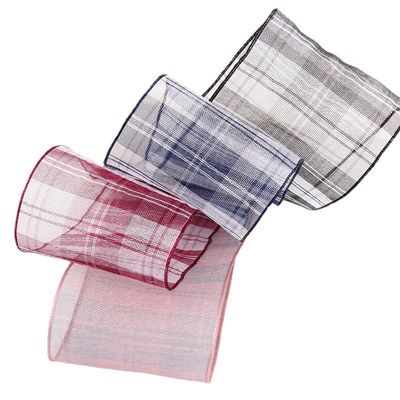Faixa de organza de poliéster de 6mm-38mm para embalagem de presentes de chocolate de flores