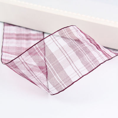 Faixa de organza de poliéster de 6mm-38mm para embalagem de presentes de chocolate de flores