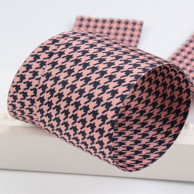 40 mm Dupla Face Polyester Hound Stooth Faixa para Faixa Arco de Fabricação e Decoração de Vestuário
