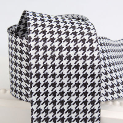 40 mm Dupla Face Polyester Hound Stooth Faixa para Faixa Arco de Fabricação e Decoração de Vestuário
