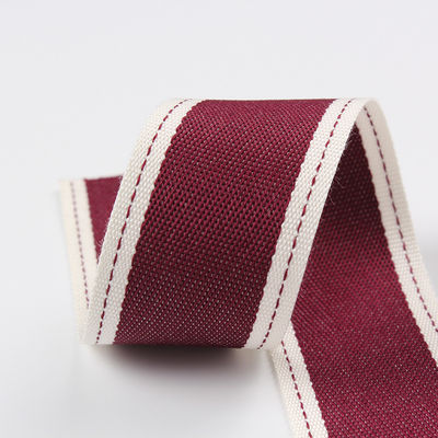 Faixa de poliéster com bordas costuradas de 6 mm a 40 mm rolos de fita de poliéster verde vermelho