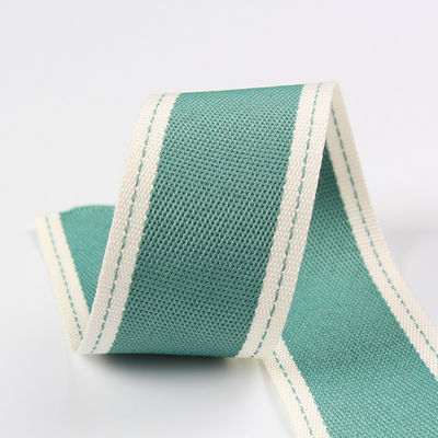Faixa de poliéster com bordas costuradas de 6 mm a 40 mm rolos de fita de poliéster verde vermelho