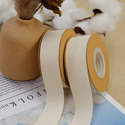 Faixa de algodão branco natural de 10 mm-32 mm 100% de algodão tecido
