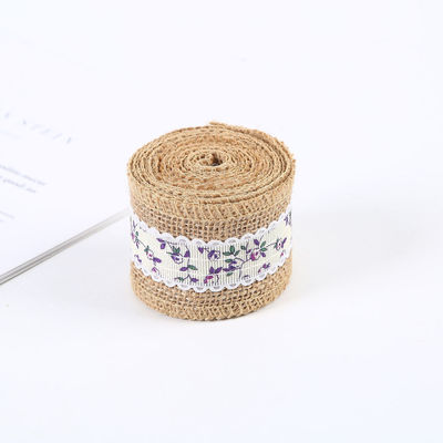 6.5cm Jute Burlap Faixa Plain Satin Tecido Bordas 10 Yards Eco Friendly