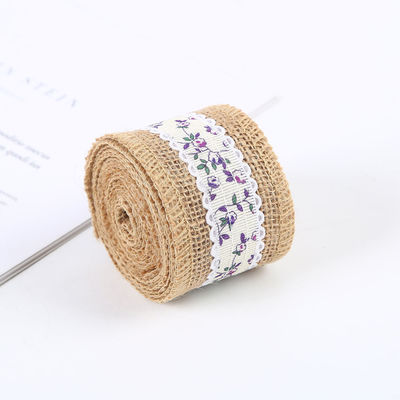 6.5cm Jute Burlap Faixa Plain Satin Tecido Bordas 10 Yards Eco Friendly