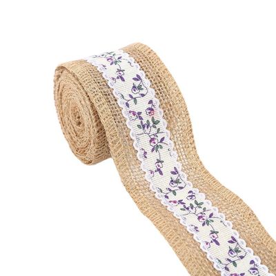 6.5cm Jute Burlap Faixa Plain Satin Tecido Bordas 10 Yards Eco Friendly