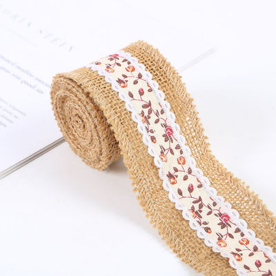 6.5cm Jute Burlap Faixa Plain Satin Tecido Bordas 10 Yards Eco Friendly