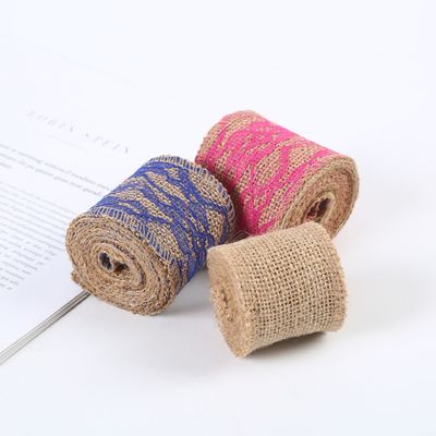 Faixa de barbante rosa de 65 mm com renda de 10 metros