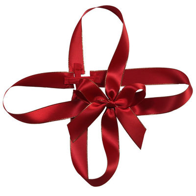 Flores de fita de cetim de poliéster personalizadas para decoração de festas