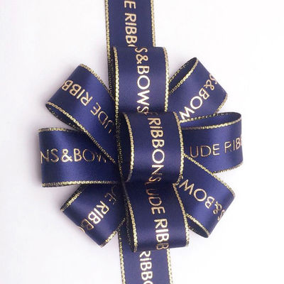 Flores de fita de cetim de poliéster personalizadas para decoração de festas