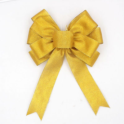 Arco de cetim vermelho poliéster amarelo Arcos de cetim vermelho para artesanato