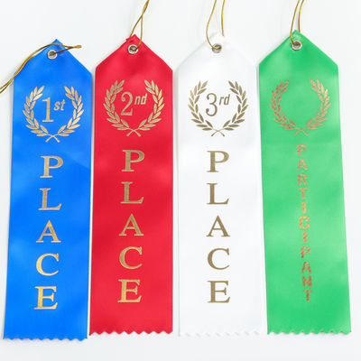 Medalha de Prêmio Verde Azul Faixa Poliéster Satin Faixas de Medalha Personalizadas
