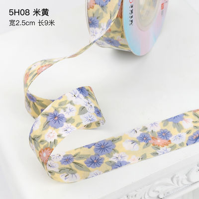 Floral Blossom Impressed Cotton Ribbon 25mm Personalizado Gift Ribbon