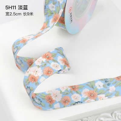 Floral Blossom Impressed Cotton Ribbon 25mm Personalizado Gift Ribbon