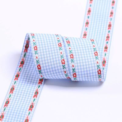 7mm-38mm fita bordada azul ISO9001 fita floral bordada
