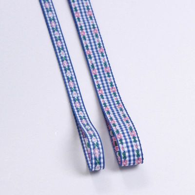 7mm-38mm fita bordada azul ISO9001 fita floral bordada