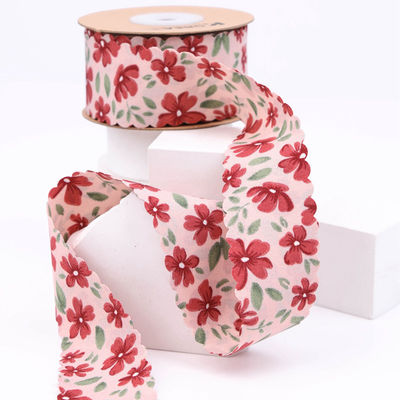 Floral personalizado Grosgrain fita fita de borda de tecido fita para embalagem de presente