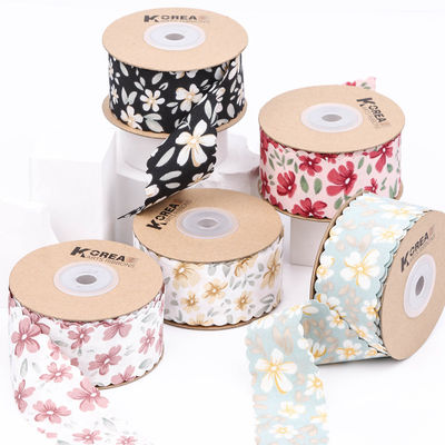 Floral personalizado Grosgrain fita fita de borda de tecido fita para embalagem de presente