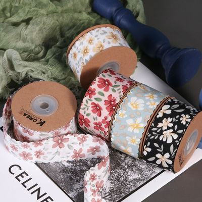 Floral personalizado Grosgrain fita fita de borda de tecido fita para embalagem de presente