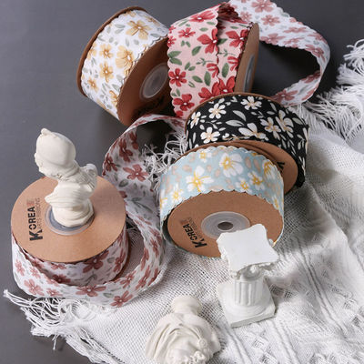 Floral personalizado Grosgrain fita fita de borda de tecido fita para embalagem de presente
